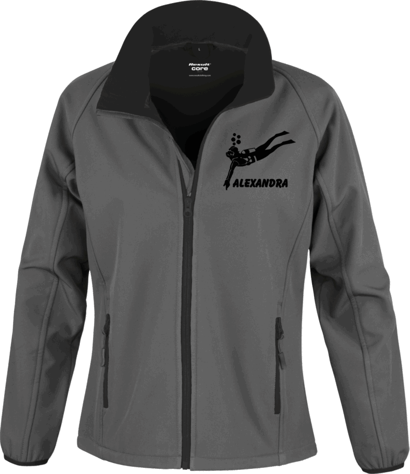 Softshelljacke Frau "Ich geh nur tauchen" – Bild 3