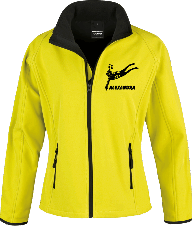 Softshelljacke Frau "Ich geh nur tauchen" – Bild 4