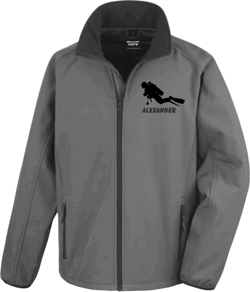 Softshelljacke Mann "Ich geh nur tauchen" – Bild 12